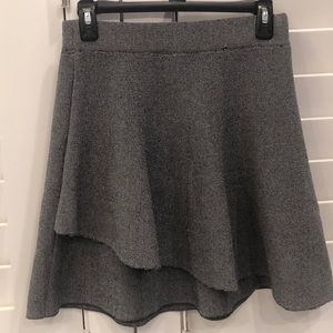 Grey Stretch Flare Skirt
